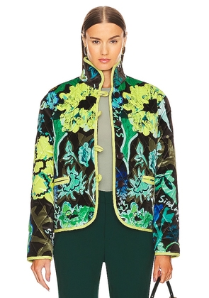 SIEDRES Dion Velvet Jacket in Green. Size 34/XS, 38/M, 40/L.