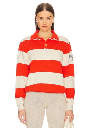 SIEDRES Ole Polo Sweater in Orange. Size L, M, S.