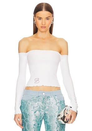 SIEDRES Nily Off The Shoulder Top in White. Size L, M, S.
