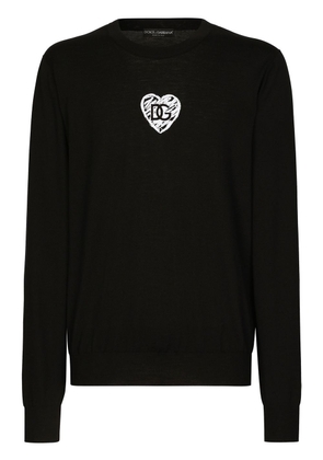 Dolce & Gabbana logo-print silk jumper - Black