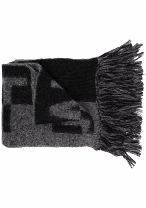 Saint Laurent logo-print scarf - Black