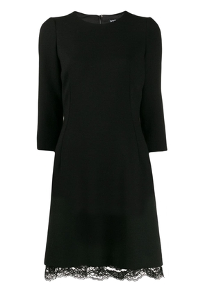 Dolce & Gabbana lace-trim wool minidress - Black