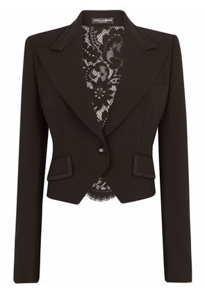 Dolce & Gabbana cordonetto-lace cropped blazer - Black