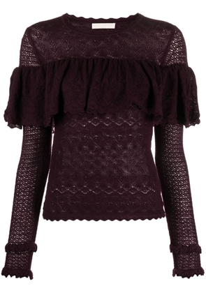 Ulla Johnson Augustina crochet-knit wool top - Red