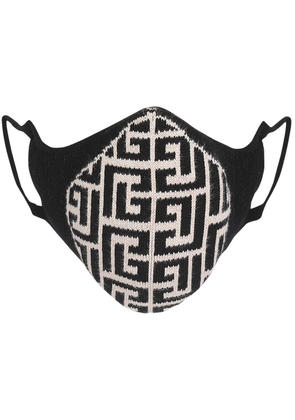Balmain knitted-monogram face mask - Black