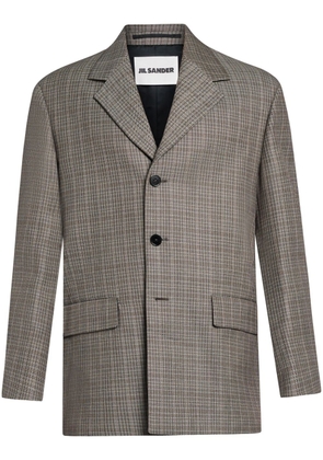 Jil Sander check-pattern single-breasted blazer - Grey