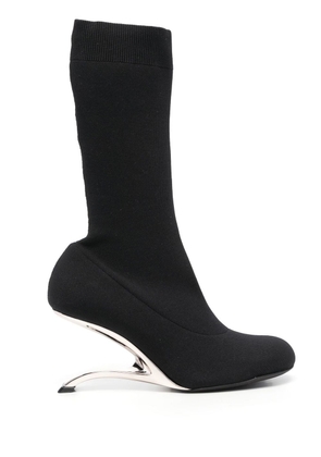 Alexander McQueen Arc knit 75mm boots - Black
