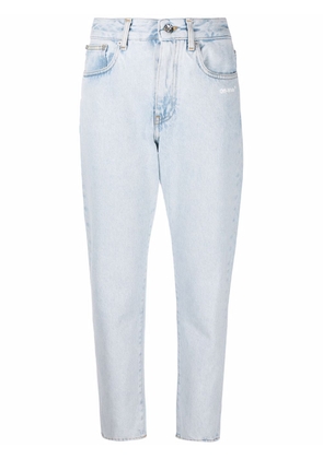 Off-White Diag-print cropped jeans - Blue