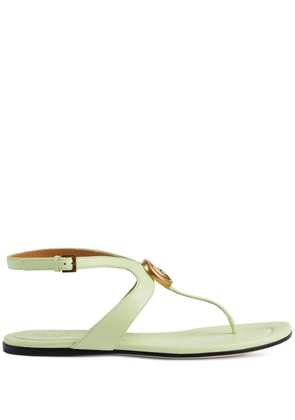 Gucci Double G leather thong sandals - Green