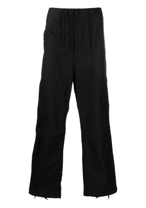 Needles embroidered straight-leg trousers - Black
