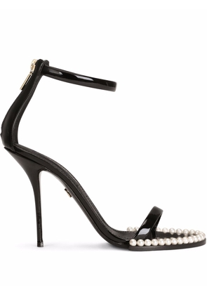 Dolce & Gabbana faux-pearl embellished open-toe sandals - Black