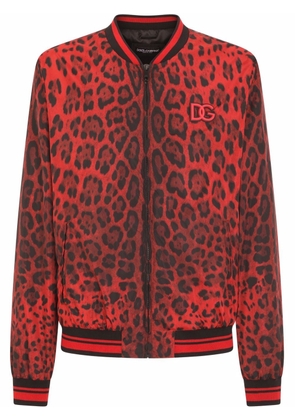 Dolce & Gabbana leopard-print bomber jacket - Black