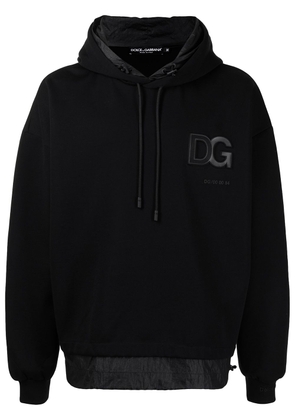 Dolce & Gabbana tonal DG-patch hoodie - Black