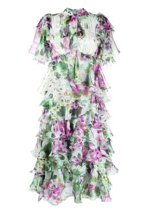 Dolce & Gabbana ruffled floral-print dress - Green