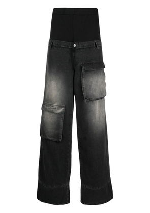 Spencer Badu panelled denim cargo trousers - Black