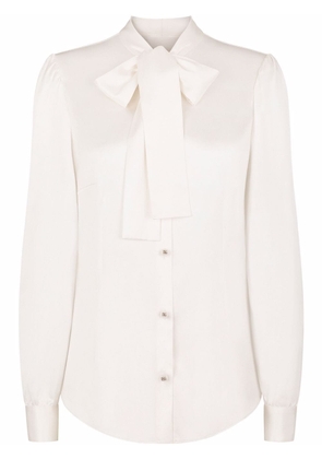 Dolce & Gabbana DG-logo satin shirt - White