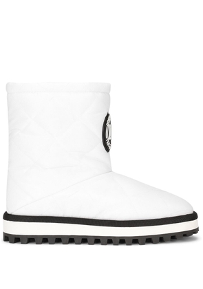 Dolce & Gabbana logo-patch padded boots - White