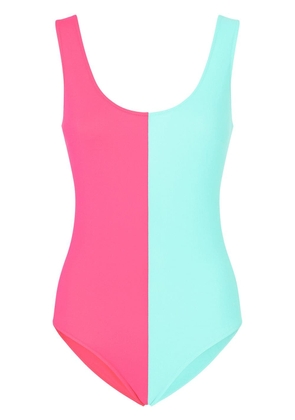 Dolce & Gabbana two-tone open-back swimsuit - Pink