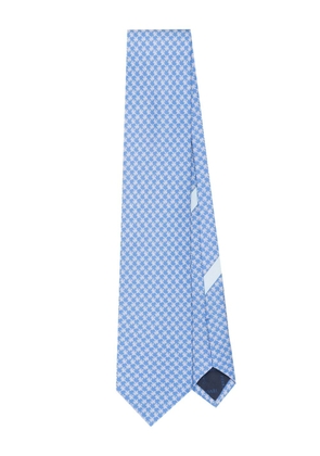 Ferragamo tortoise-print silk tie - Blue