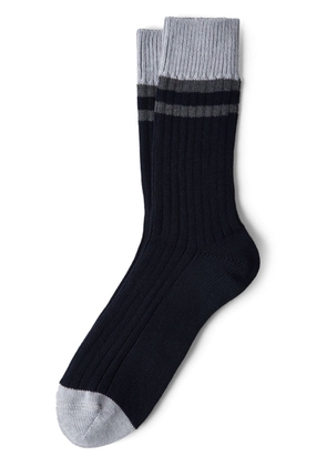 Brunello Cucinelli striped cotton socks - Blue
