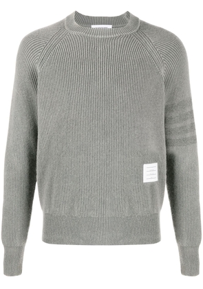 Thom Browne garment-dyed 4-bar pullover - Grey