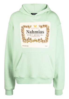 Nahmias logo-print cotton hoodie - Green
