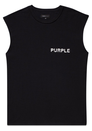 Purple Brand logo-print sleeveless top - Black