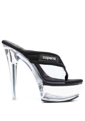 Coperni logo-patch 160mm platform sandals - Black