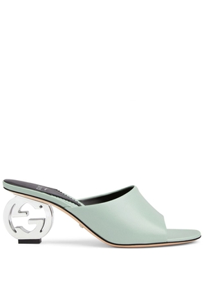 Gucci Interlocking G-heel leather sandals - Green
