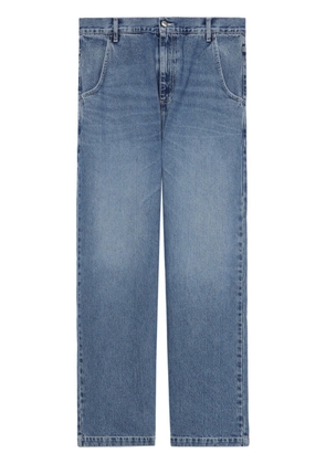 mfpen logo-patch cotton straight-leg jeans - Blue
