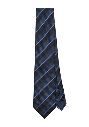 TOM FORD diagonal-stripe pattern silk tie - Blue