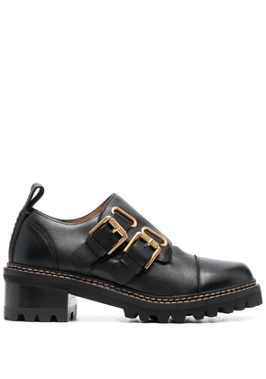 See by Chloé Mallory buckle-detail heeled brogues - Black