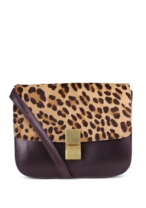 Céline Pre-Owned Classic Box leopard-print shoulder bag - Brown
