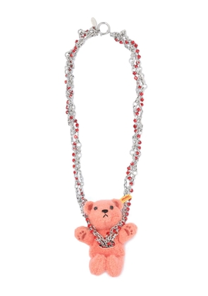 Doublet Stuffed Bear necklace - Silver