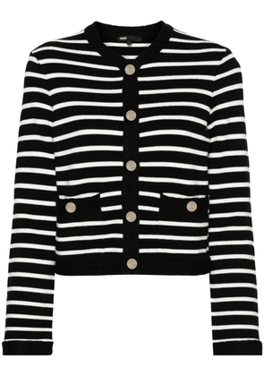 Maje striped round-neck cardigan - Black