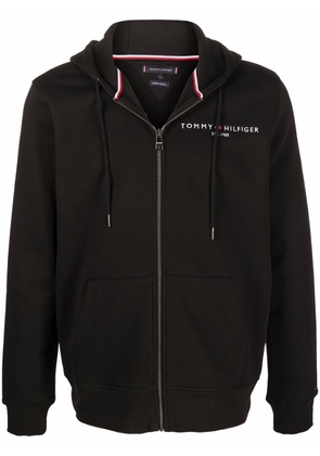 Tommy Hilfiger logo-print zip-up sweatshirt - Black