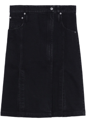 Tibi A-line denim midi skirt - Black