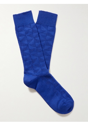 Mr P. - Stretch Cotton-Blend Socks - Men - Blue