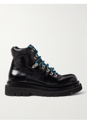 Bottega Veneta - Glossed-Leather Lace-Up Boots - Men - Black - EU 41