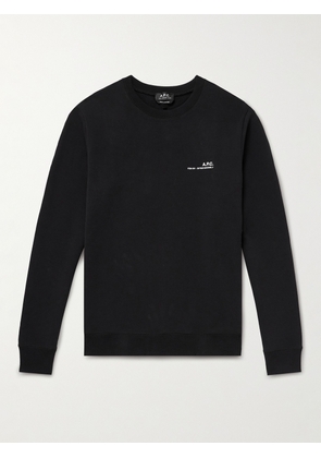 A.P.C. - Logo-Print Cotton Sweatshirt - Men - Black - XS
