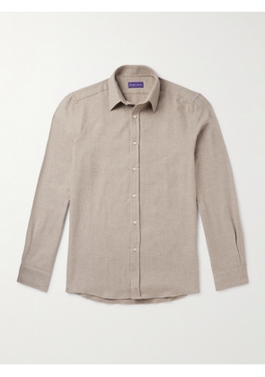 Ralph Lauren Purple Label - Harrison Herringbone Cotton-Flannel Shirt - Men - Neutrals - M