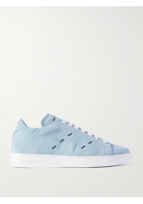 Kiton - Embroidered Suede Sneakers - Men - Blue - UK 7