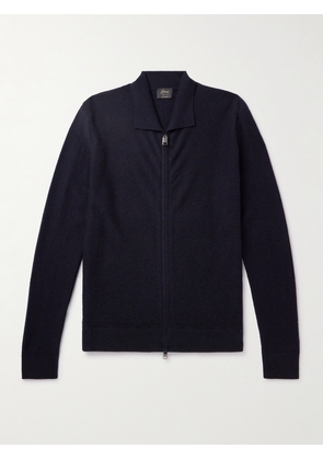 Brioni - Ribbed Cashmere Zip-Up Sweater - Men - Blue - IT 46