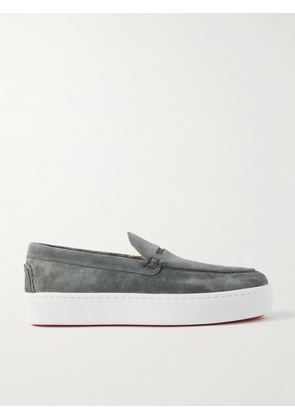 Christian Louboutin - Paqueboat Suede Penny Loafers - Men - Gray - EU 40