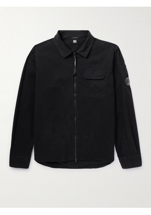 C.P. Company - Logo-Appliquéd Garment-Dyed Cotton-Gabardine Overshirt - Men - Black - XS