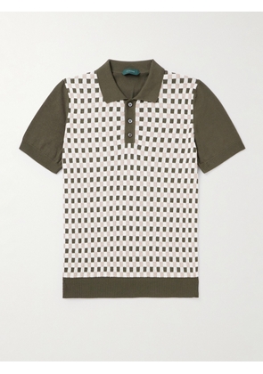 Incotex - Zanone Checked Cotton Polo Shirt - Men - Green - IT 44