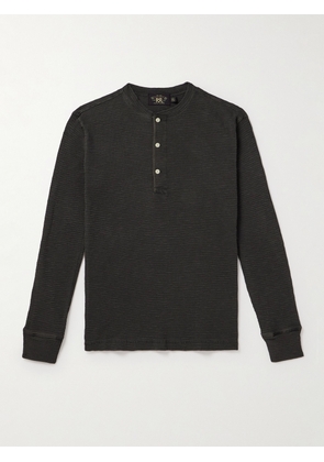 RRL - Slim-Fit Textured-Cotton Henley T-Shirt - Men - Black - S