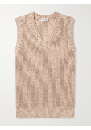 Agnona - Ribbed Cotton and Cashmere-Blend Sweater Vest - Men - Neutrals - S