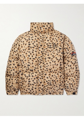 Wacko Maria - Nanga Logo-Embroidered Leopard-Print Quilted Shell Down Jacket - Men - Brown - S