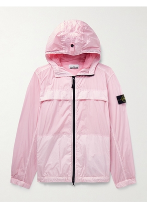 Stone Island - Logo-Appliquéd Garment-Dyed Crinkle Reps Nylon Hooded Jacket - Men - Pink - S